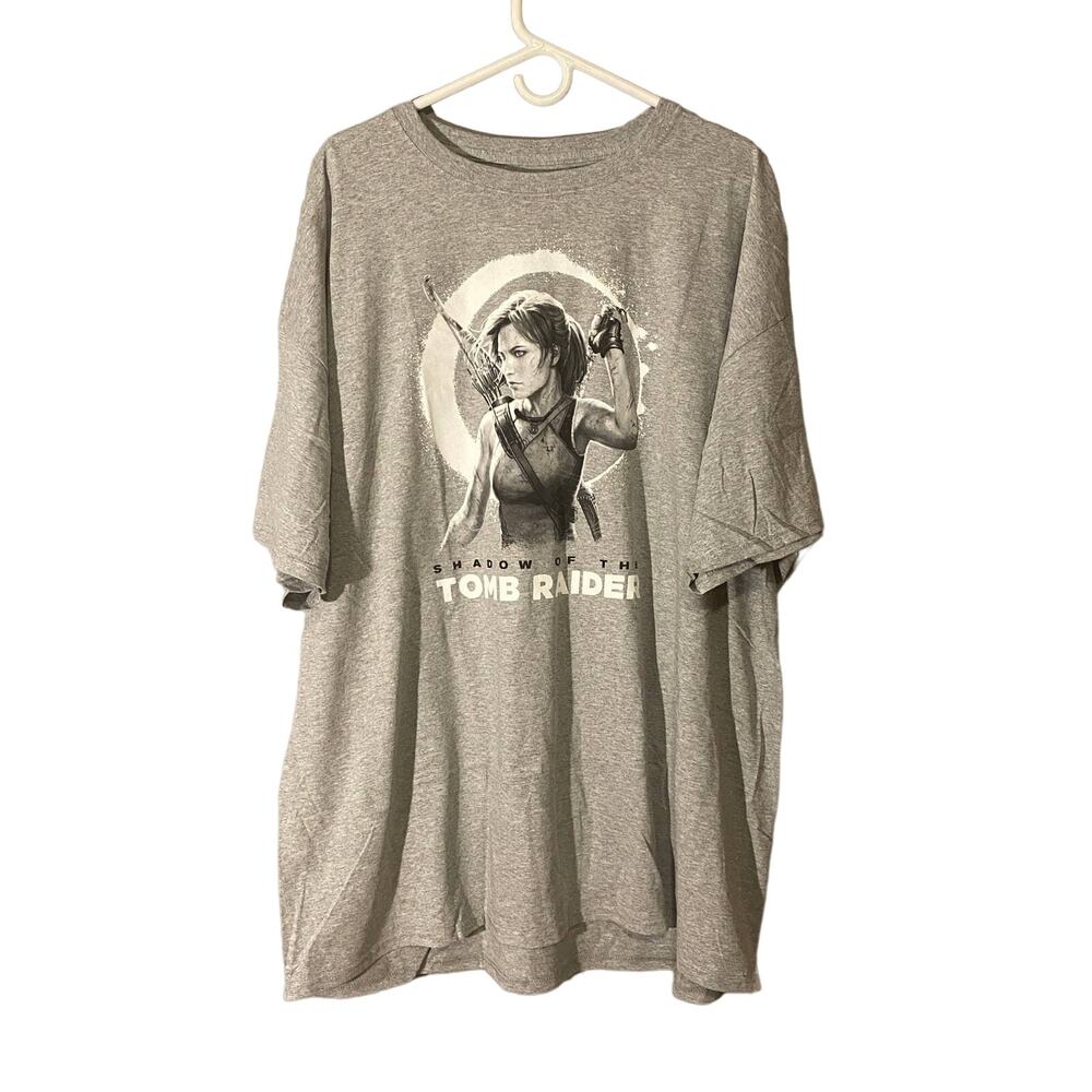 H3 Sportgear Gray Tomb Raider Lara Croft Graphic Short Sleeve T-Shirt Men Sz 3X